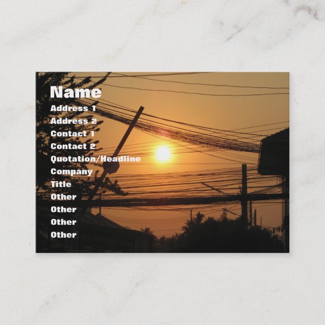 Wired Sunset ... Krung Thep, Thailand Business Card (Front)