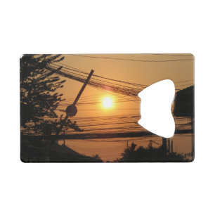 Wired Sunset ... Krung Thep, Thailand Credit Card Bottle Opener