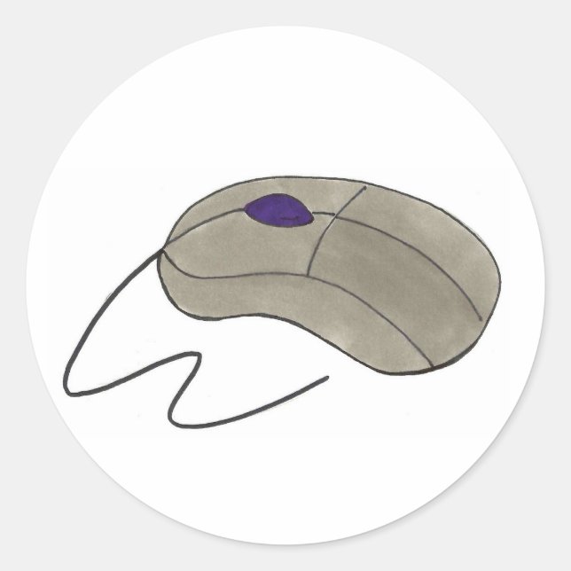 Wired Tech Computer Mouse Computers Technology Classic Round Sticker (Front)