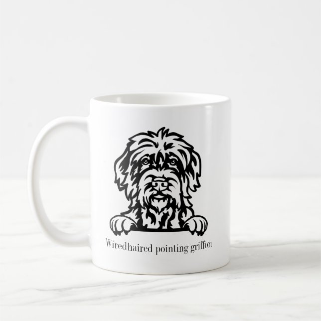 wiredhaired pointing griffon dog personalized name coffee mug (Left)