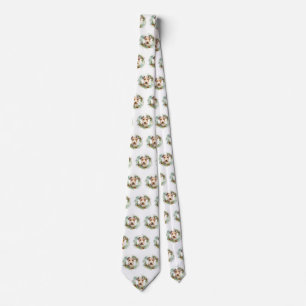 Wirefox Terrier Christmas Wreath Festive Pup  Tie