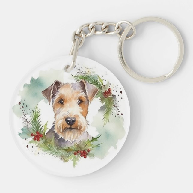 Wirefox Terrier Festive de Noël Wreath Pup (Dos)