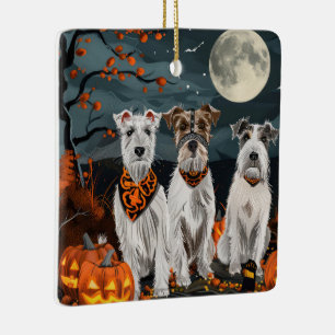 Wirefox Terrier Halloween Spooky  Ceramic Ornament