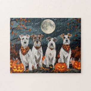Wirefox Terrier Halloween Spooky Jigsaw Puzzle