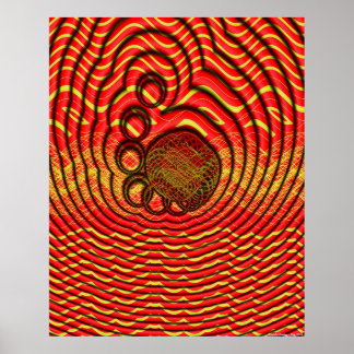 Wireframe Mollusks Radiate Thought Bubbles Poster