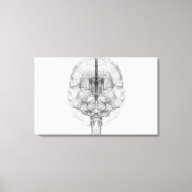 Wireframe of the brain canvas print (Front)