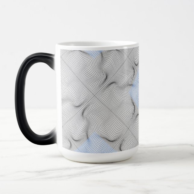 Wireframe pattern 08.B White BG Magic Mug (Left)