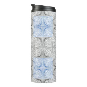 Wireframe pattern 08.B White BG Thermal Tumbler