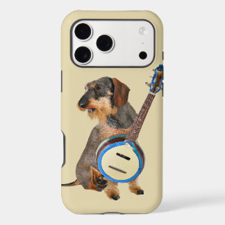 Wirehair Dachshund Playing Banjo