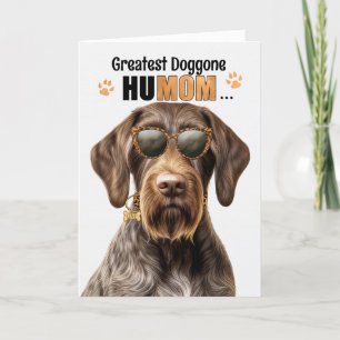Wirehair Pointer Dog Best HuMOM Ever Mother's Day Holiday Card