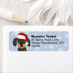 Wirehaired Dachshund Christmas Dog Return Address