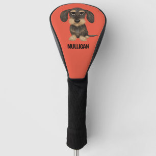 Wirehaired Dachshund Cute Dog Teckel Custom Name Golf Head Cover