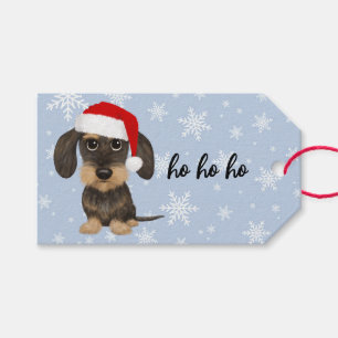 Wirehaired Dachshund Cute Teckel Dog Christmas Gift Tags