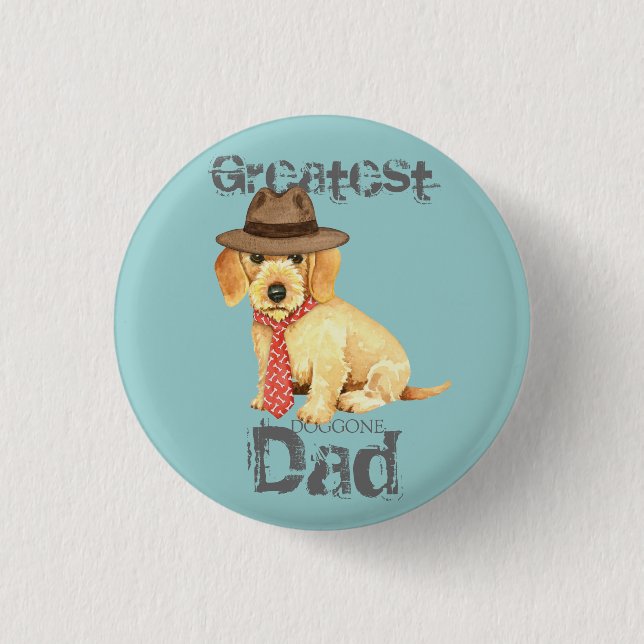 Wirehaired Dachshund Dad 1 Inch Round Button (Front)