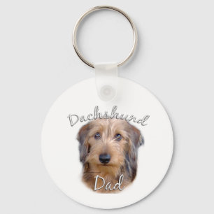 Wirehaired Dachshund Dad 2 Keychain