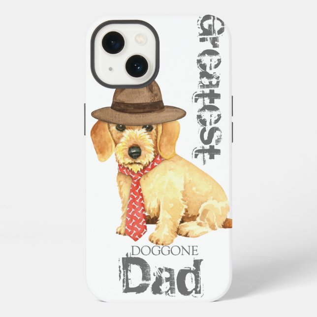 Wirehaired Dachshund Dad iPhone Case (Back)