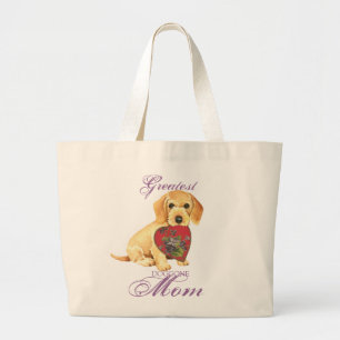 Wirehaired Dachshund Heart Mom Large Tote Bag