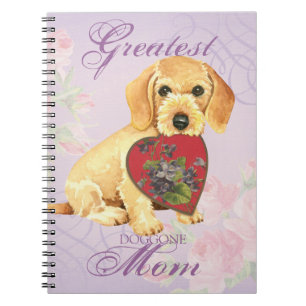 Wirehaired Dachshund Heart Mom Notebook