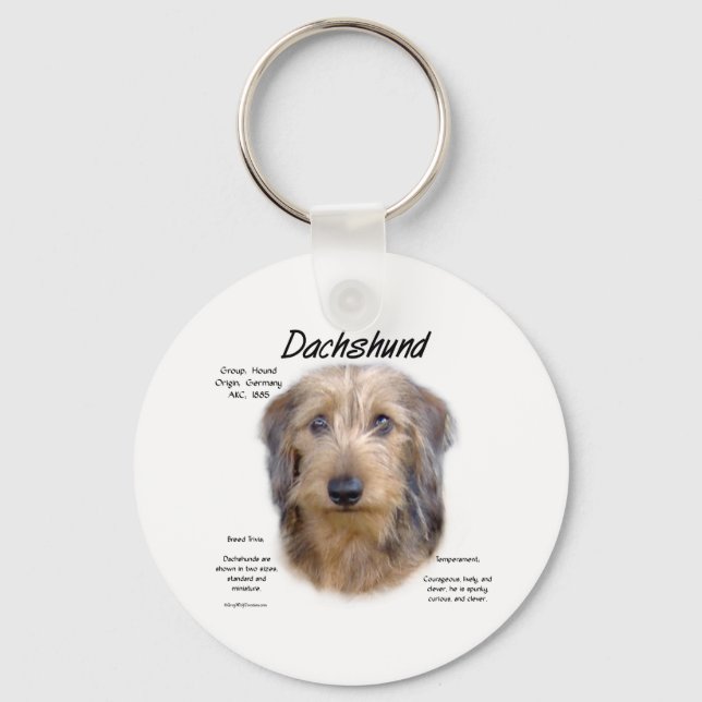 Wirehaired Dachshund History  Keychain (Front)