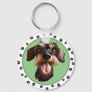 Wirehaired Dachshund Keychain