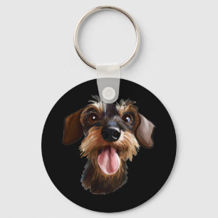 Wirehaired Dachshund Keychain