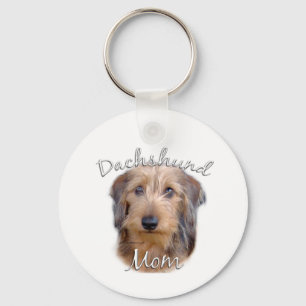 Wirehaired Dachshund Mom 2 Keychain