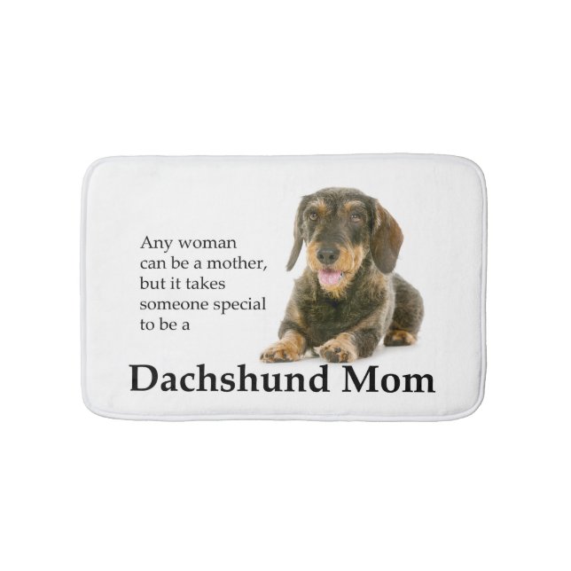 Wirehaired Dachshund Mom Bath Mat (Front)