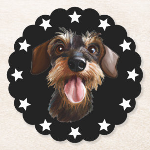 Wirehaired Dachshund Paper Coaster