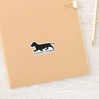 Wirehaired dachshund silhouette breed sticker