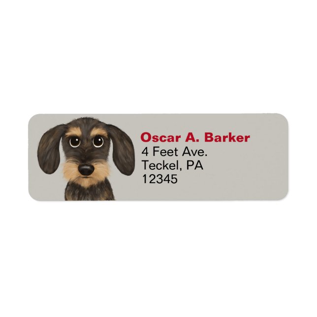 Wirehaired Dachshund Teckel Return Address Labels (Front)