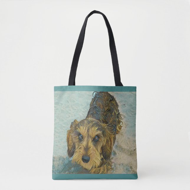 wirehaired dachshund tote bag (Front)