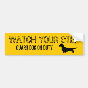 Wirehaired Dachshund Watch Your Step Bumper Sticker