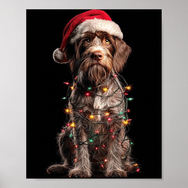 Wirehaired Inting Griffon Christmas Graphics Dog L Poster (Front)