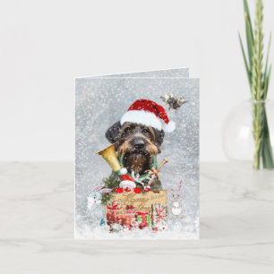 Wirehaired Pointer, Dog Christmas    Note Card