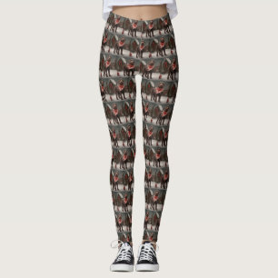 Wirehaired Pointing Dog in Snow Christmas Leggings