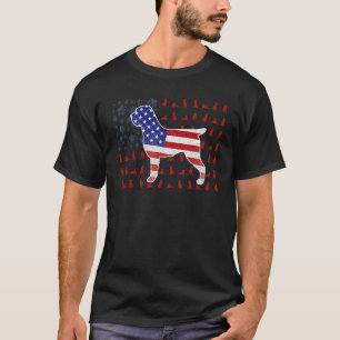 Wirehaired Pointing Griffon American Flag 4th Of J T-Shirt