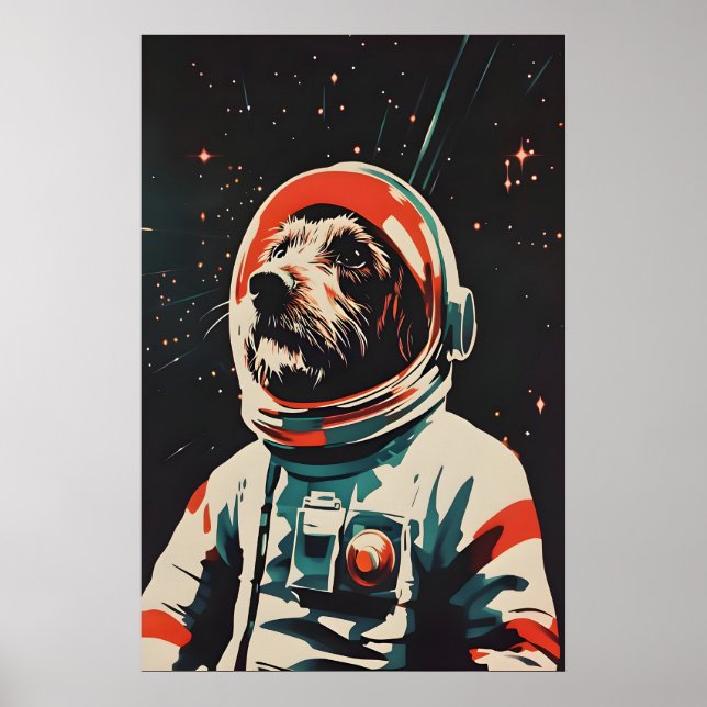 Wirehaired Pointing Griffon Astronaut Poster (Front)