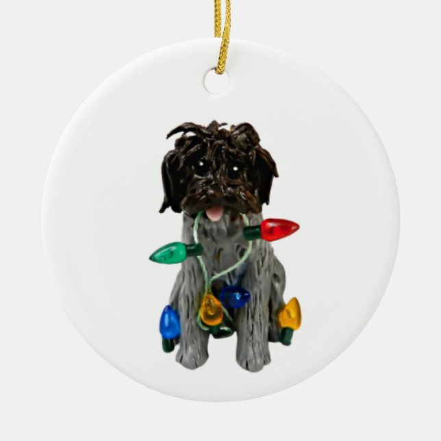 Wirehaired Pointing Griffon Ceramic Ornament (Front)
