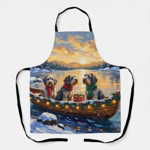 Wirehaired Pointing Griffon Christmas Boat Holiday Apron