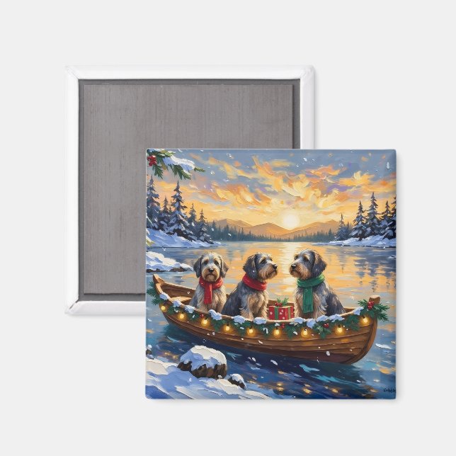 Wirehaired Pointing Griffon Christmas Boat Holiday Magnet (Front/Back)