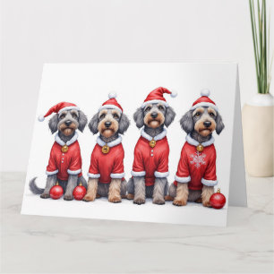 Wirehaired Pointing Griffon Christmas Dress Santa Card
