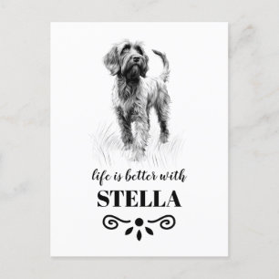 Wirehaired Pointing Griffon Custom dog name Postcard
