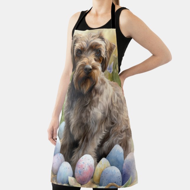 Wirehaired Pointing Griffon Easter Eggs Holiday Apron (Insitu)