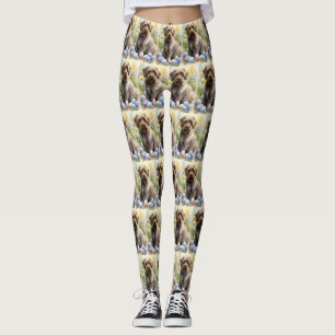 Wirehaired Pointing Griffon Easter Eggs Holiday Leggings