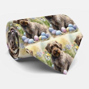 Wirehaired Pointing Griffon Easter Eggs Holiday Tie