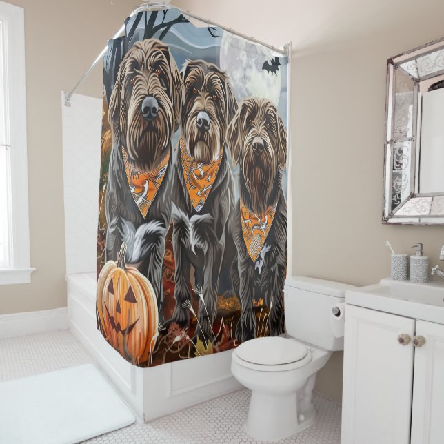 Wirehaired Pointing Griffon Halloween Spooky (In Situ)