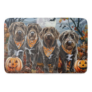 Wirehaired Pointing Griffon Halloween Spooky Bath Mat