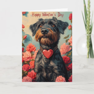 Wirehaired Pointing Griffon Hearts Valentine's Day Card