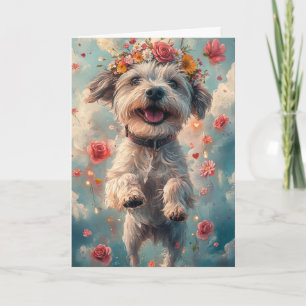 Wirehaired Pointing Griffon Hearts Valentine's Day Card