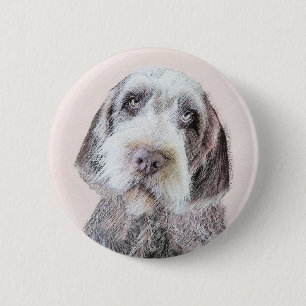 Wirehaired Pointing Griffon Painting - Dog Art 2 Inch Round Button